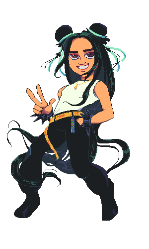 Me in pixel art style